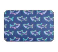 WDdZzyy Neon Fluorescent Shark Blue Summer pad for dogs Self Cooling 38" x 23" cooling pads or mats for chicken sleeping waterproof cama fria para perro M