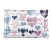 WDdZzyy Patchwork Hearts Pastel Colors Washable Pet Bed Soft Anti-Slip for Medium/Large Dogs 36" x 24"