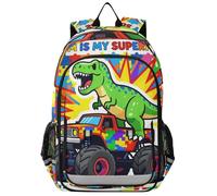 WDdZzyy personal backpack for kids 8-12：adjustable book bags for women in assorted colors Superpower Dino monsters Truck