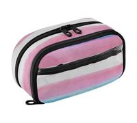 WDdZzyy Pink Blue Rainbow LGBT Pride Month Parade Transgender Flag Expandable School Supplies Pencil Case with Supplies for Teen Girls