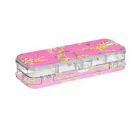 WDdZzyy Pink Cute Cartoon Tigers Clear Pencil Box Plastic Double Layer Pens Hard Case for Stationery with Snap-Tight Lid