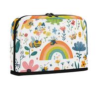 WDdZzyy Rainbow Animals Flowers Frog Bee Pencil Holder Large Capacity Make Up Bags Wide Opening Coin for Women School Supplies