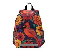 WDdZzyy Red Bird Bird Floral backpack for kids boys kindergarten chest clip books bag for 6 year old mochilas para ni?os de 3 a?os preescolar