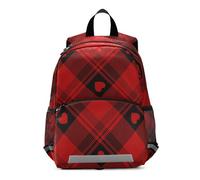 WDdZzyy Red Love Check waterproof backpack kids chest clip book bags for preschool mochilas escolares para adolescentes, Red Love Check, M