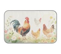 WDdZzyy Rooster Hen Flower Summer pad for cats Self Cooling 38" x 23" animal cooling for hamster indoors washable camas frias para perros M