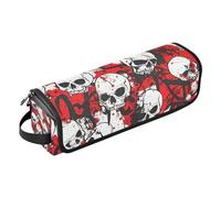 WDdZzyy Skull Red Terrible Hair Tool Travel Bag for Women with Removable Heat Resistant Mat Waterproof Curling Iron Travel Case for Curling Iron Straightener Flat Hair Dryer, Skull Red Terrible, 1