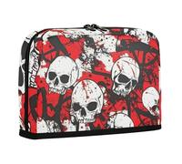 WDdZzyy Skull Red Terrible Pencil Bag Large Capacity Pen Case Organizer Slots Stationery Pen Bag for Teens High School Supplies