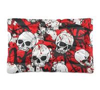 WDdZzyy Skull Red Terrible Washable Dog Cat Bed Soft Anti-Slip for Large Jumbo Medium Small Dogs 36" x 24"