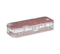 WDdZzyy Snowflake Red Pattern Plastic Pencils Box Clear Double-Deck Hard Pens Cases for Art Supplies with Snap Lid
