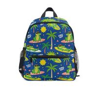 WDdZzyy Surfing Crocodiles Tropical Palm Tree Beach Summer sling backpack for kids boys drawstring book bags with name tag for 4 year old
