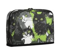 WDdZzyy Sweet British Cats Green Pencil Carrying Case Large Capacity Makeup Stationery Organizer for Preppy Elementary