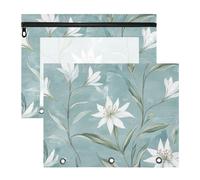 WDdZzyy Switzerland Edelweiss Beauty Flower Binder Pouches Clear Window 3 Hole Punch for A4 Paper Letter 2 Pack Teacher College Supplies