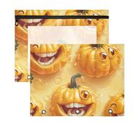 WDdZzyy Terror Pumpkin Binder Pouches Clear Plastic File Folder for A4 Paper Letter 2 Pack Students Back to School
