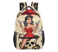 WDdZzyy Traditional Tattoo Old School Girl kid purse backpack with big bookbags for childrens