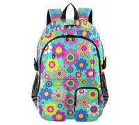 WDdZzyy Travel Backpack Flower Power Daisy Blue College Work Bag 17.5 inch
