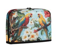 WDdZzyy Tropical Plants Parrots Animals Pencil Case Organizer Large Capacity Makeup Bags Soft Stationery Bag for Adolescentes College