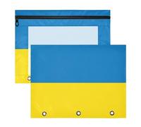 WDdZzyy Ukraine Flag Blue Yellow Ukrainian National Cosmetic Bag with 3 Reinforced Grommets Storage Bag for A4 Paper Letter 2 Pack Students Class