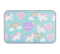 WDdZzyy unicorns Rainbow Heart Blue Summer blanket for dogs Self Cooling 38" x 23" cooling blankets for kittens indoor portablapete frio para perros M