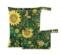 WDdZzyy Unique Sunflower Green Flower prop1 Bag for Wet 2 Pack Travel Essentials for Babies with Handles for Pool