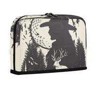 WDdZzyy Western Cowboy Dream Catchers Triba Deerblack Pencil Case Large Capacity Pen Cases Standing Stationery Pen Bag for Teen Boys Preppy School