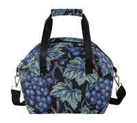 WDdZzyy William Morris Grape Blue Insulated Lunch Cooler Bag All Season Picnic and Camping