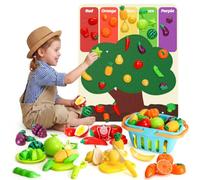 Wdebay Pretend Play Food Cutting Fruit Food Set