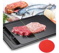 WDEC Defrost Tray Thaw Board Plate, Thaw Plate with Drip Tray, Fast Defrosting Tray, Fast Thawing, Chopping Board for Kitchen Frozen Food, No Electricity Required (29.5*20.5*0.2cm)