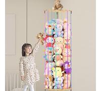 WDEC Stuffed Animal Storage Toy Storage Organizer, rainbow, Wood Soft Toy Storage, Corner Stuffed Animal Wood Soft Toy Shelf, Stuffed Holder for Adjustable Length Large Plush Toys
