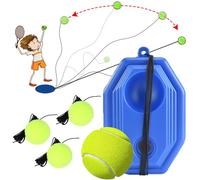 WDEC Tennis Trainer Tennis Trainer Set, 4 Rebound Ball, Tennis Trainer Rebound Balls Tennis Training Equipment with Rope and Anti Slide Trainer Baseboard, Solo Tennis Training Equipment, Tennis Train
