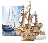 WDEC Wooden Puzzles 3D Mode, 3D Wooden Puzzle Mechanical Model, DIY Model Kits for Teens and Adults, Ideal Christmas and New Year Gift, Magnifique décoration de la maison (Sailboats)
