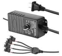 WDERAIR 12V PC Fan Speed Controller 3Pin/4Pin with Fan Splitter Cable AC 110V-240V to DC 5-12V Adjustable Adapter FC 36W 3A (FC-3/4P