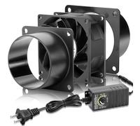 WDERAIR 80mm x 38mm 3 Inch Air Vent Duct Booster Adjustable Speed Fan with 2 Duct Adapters for DIY Grow Tent Attic Hydroponics Ventilation Soldering Fume Extractor-D8038