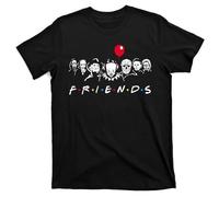 WDEUIL Friends Halloween Horror T-Shirt S-5XL BlackXX-Large