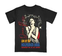WDEUIL Unisex Cotton T-Shirt Diana Ross Live at The Hollywood Bowl August 2022 Tour BlackLarge