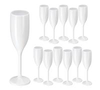 WDFCN 12 Pieces 5.4 OZ Plastic Champagne Flutes Reusable White Wine Glasses Vintage Unbreakable Plastic Gin Glasses Drink Glasses Water Goblets for Parties Weddings Christmas Birthday