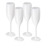WDFCN 4 Pieces 5.4 OZ Plastic Champagne Flutes Reusable White Wine Glasses Vintage Unbreakable Plastic Gin Glasses Drink Glasses Water Goblets for Parties Weddings Christmas Birthday