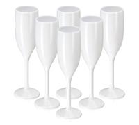 WDFCN 6 Pieces 5.4 OZ Plastic Champagne Flutes Reusable White Wine Glasses Vintage Unbreakable Plastic Gin Glasses Drink Glasses Water Goblets for Parties Weddings Christmas Birthday