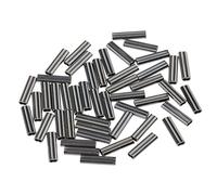 Wdfnexalai 50x Double Barrel Copper Crimp Sleeves Fishing Crimps for Rig Making 0.8 mm Bore, Black