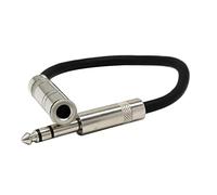 Wdfnexalai 6.35mm Female to Male Audio Adapter Cable 20cm Extension Cord | 6.35mm TRS socket to male plug,pure copper core,global shielding,PVC sheath,cotton cord,black,1 piece