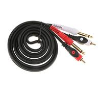 Wdfnexalai 6.5mm Male to RCA Male Audio Cable 1.5M for Amplifier Mixer | Green TPE stretch wire,24K gold-plated head,high-purity copper,for stage,press conference,KTV,home theater,1x