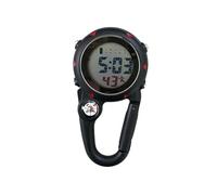Wdfnexalai Digital Carabiner Clip Watches Hook Clock Luminous Multi-Function Fob Watch Men Temperature Mountaineering Clocks Gift Black