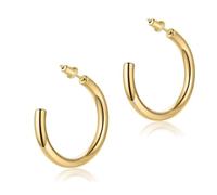 Wdfnexalai Stainless Steel Round Hoop Earrings for Women Exquisite,Silver | Stainless steel,polished smooth,simple style,easy wear,1 pair,approx. 1.2x0.2x1.2 inches,studs