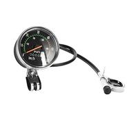 Wdfnexalai Universal Mechanical Bicycle Speedometer Odometer with Hardware | chrome bezel,acrylic lens,handlebar mount,front wheel gear,cable link,no battery,auto reset at 9999.9,fits 26-29