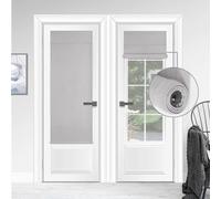 WDFour 100% Blackout Curtains, Triple Layer, 100% Light Blocking and UV Protection, Noiselessly Adjustable Roller Blinds Without Drilling, Window Blinds for Office (66 cm W x 70 L, Light Grey, 1 Piece