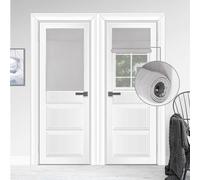 WDFour 100% Blackout Curtains, Triple Layer, 100% Light Blocking & UV Protection, Silent Adjustable Roller Blinds, Window Blinds for Office, Station, Home (66 cm W x 107 cm L, Light Grey, 1 Piece)