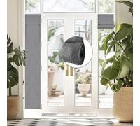 WdFour 100% Blackout Door Curtain - Update Thermal Insulated Total Blackout French Door Curtains,Adjustable roll up Door Blinds, Roller Shade for Office and Home. (Dark Gray, 12Wx70L)
