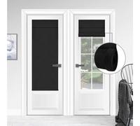 WDFour 100% Blackout French Door Curtains, Triple Layers 100% Light Blocking & UV Protect, Noiseless Adjustable Roller Shade, No Drill Window Blinds for Office, Ward, Home (26"Wx70"L,Black,Pack of 1)