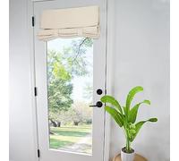 WdFour 4 Room Darkening Solid Color Curtains | 4 Side Curtains for Glass Door | Front Door Sidelight Window Covering | Tie-Up Shade | Oatmeal | 25W x 70L Inches | 1 Panel