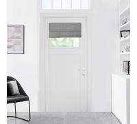 WdFour Blackout Curtains for Small Windows 24x18 Inches - Room Darkening Tie-Up Shade for Door Sidelight & Glass Windows, Solid Color Light Gray, 1 Panel