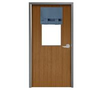 WdFour Classroom Door Window Cover,Blackout Shades for Classroom Windows and Doors，Privacy,Room Darkening Design Blocks Views, Classroom Window Cover Lockdown.12W x 40L Inches, 1 Panel, Stone Blue.